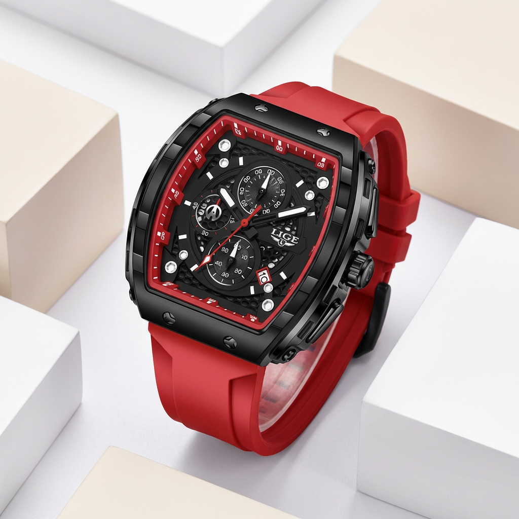 Luxury Chronograph Watch – Square Design