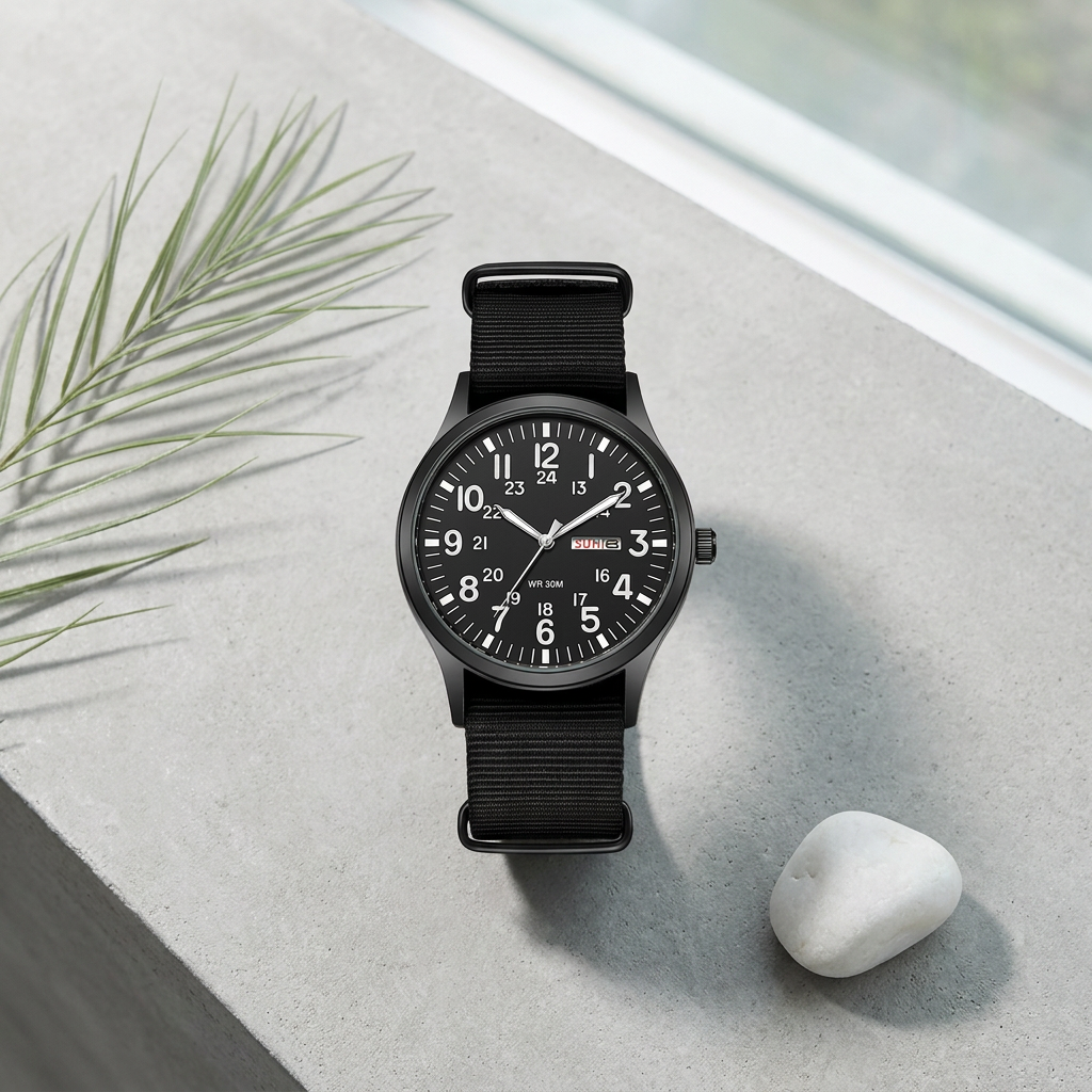 Field Watch — 24‑Hour Dial and Luminous Hands