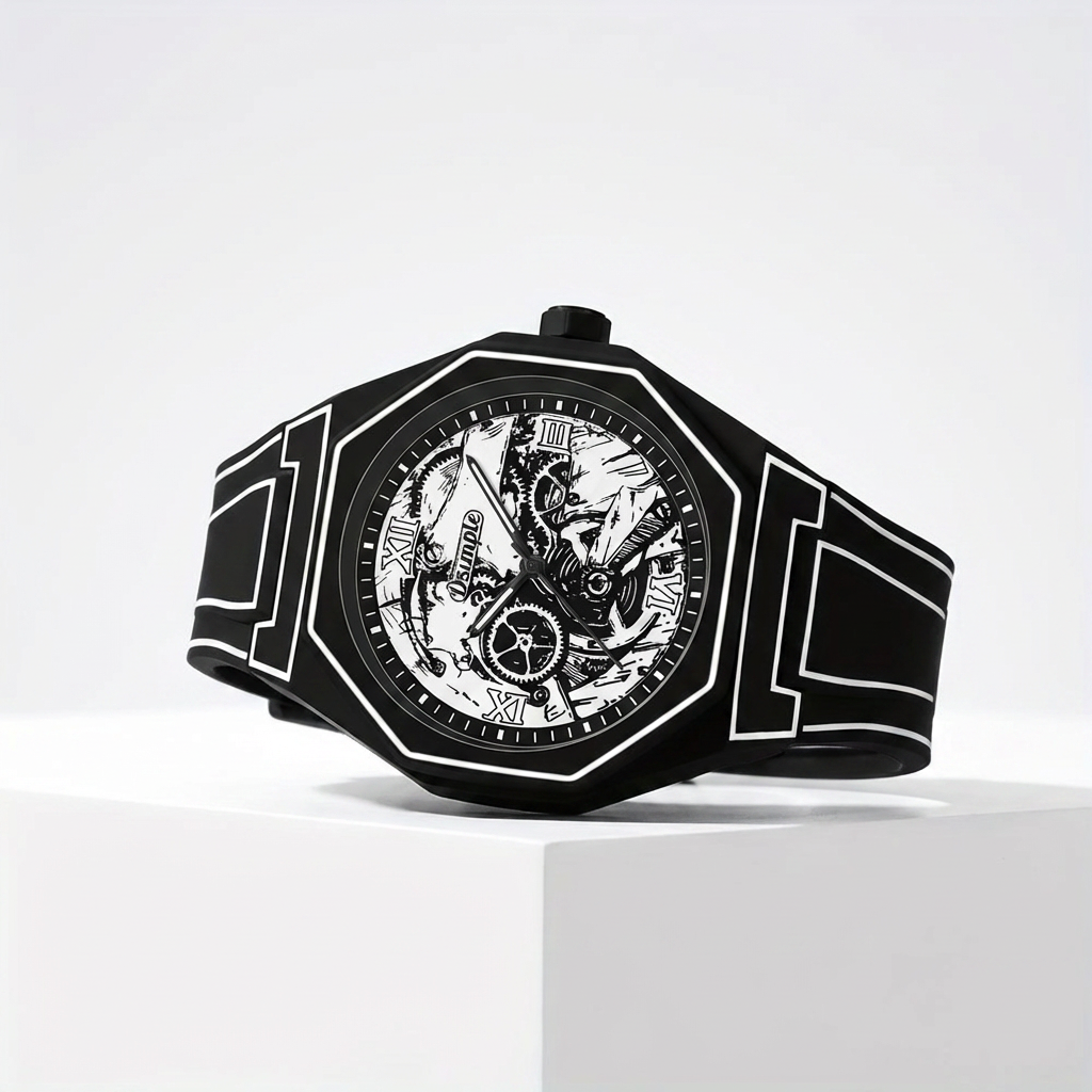 Monolith Noir Quartz Watch — Silicone Strap