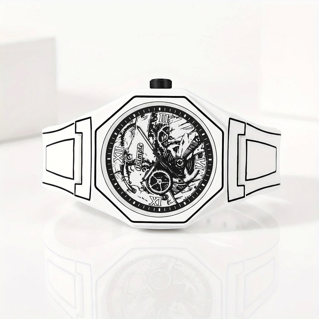 Monolith Noir Quartz Watch — Silicone Strap