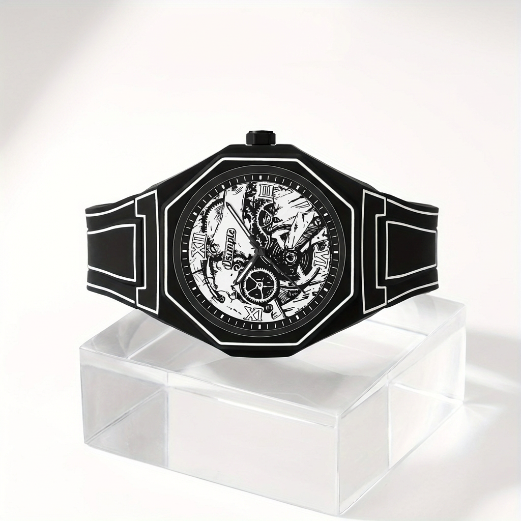 Monolith Noir Quartz Watch — Silicone Strap