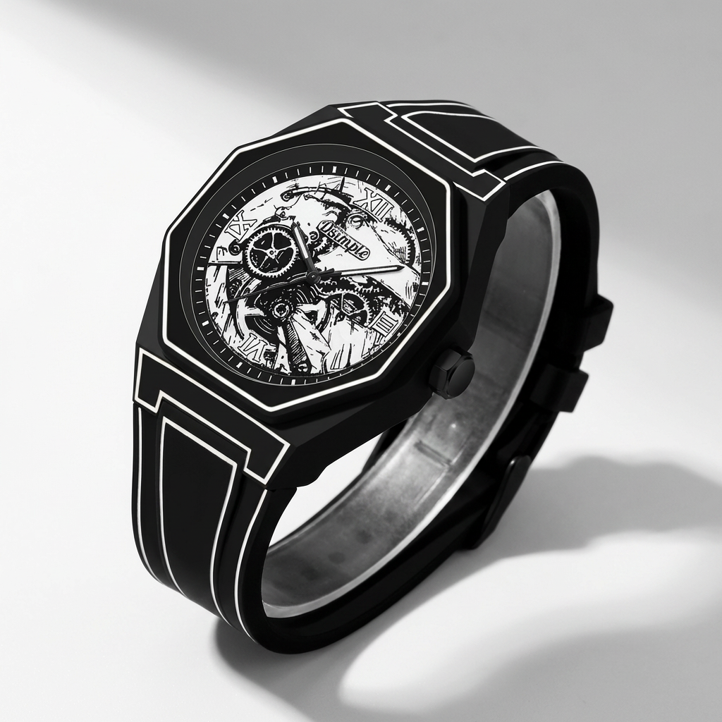 Monolith Noir Quartz Watch — Silicone Strap