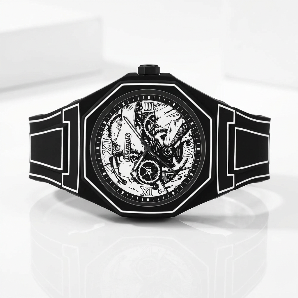 Monolith Noir Quartz Watch — Silicone Strap