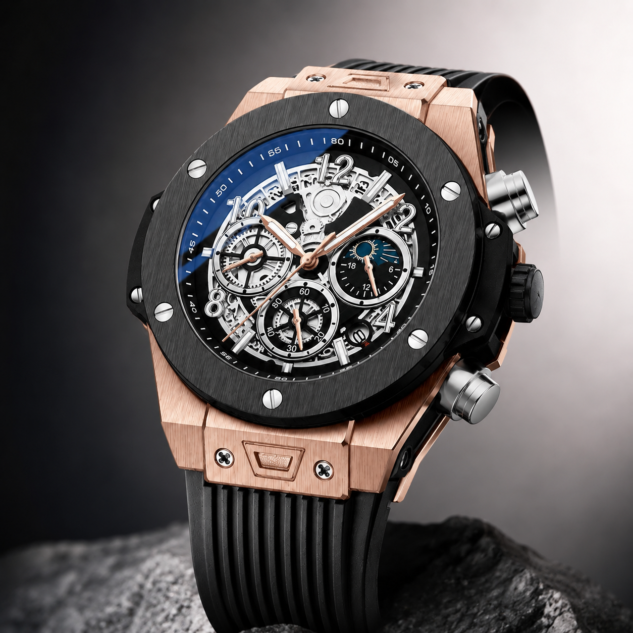 Chronograph Watch — Silicone Strap
