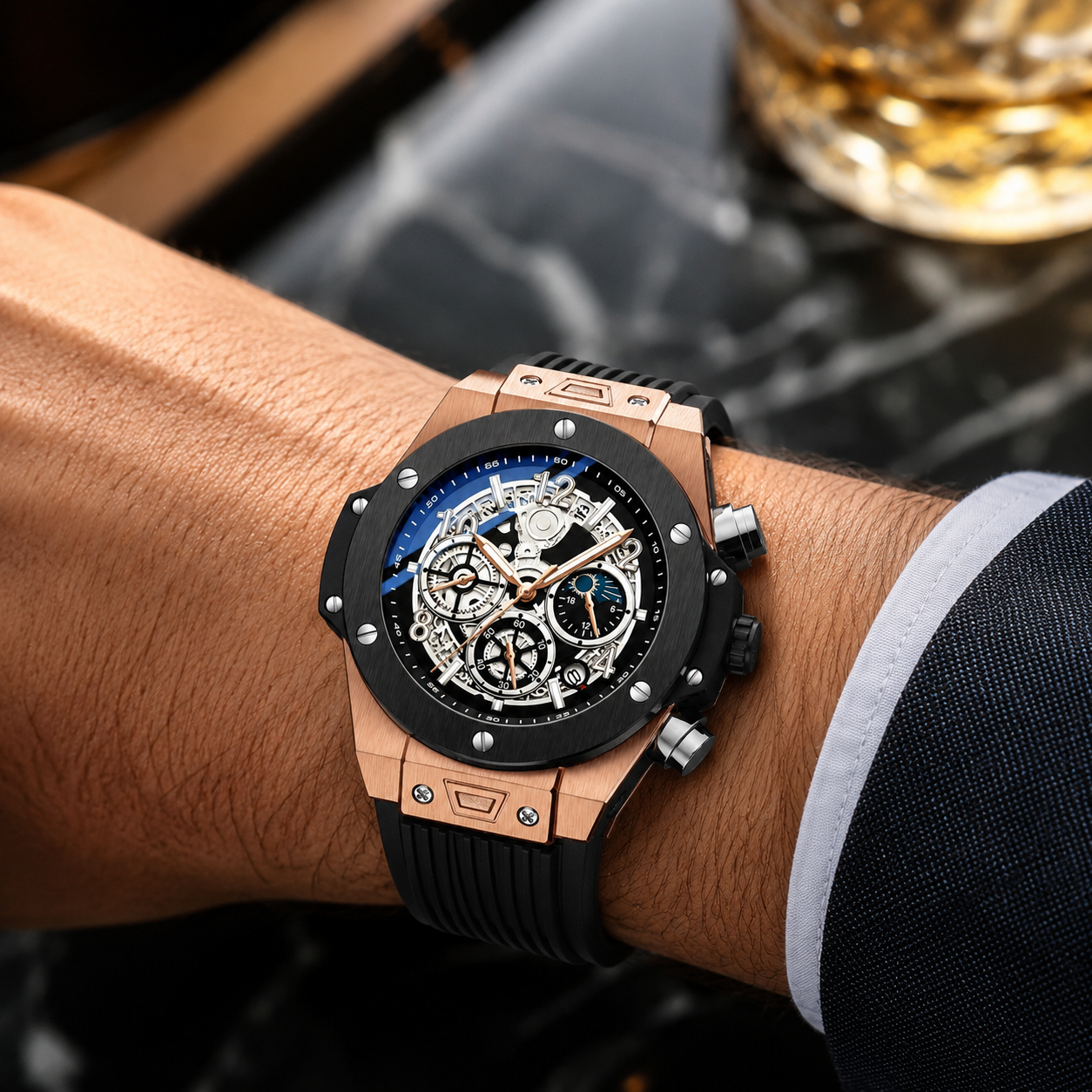 Chronograph Watch — Silicone Strap