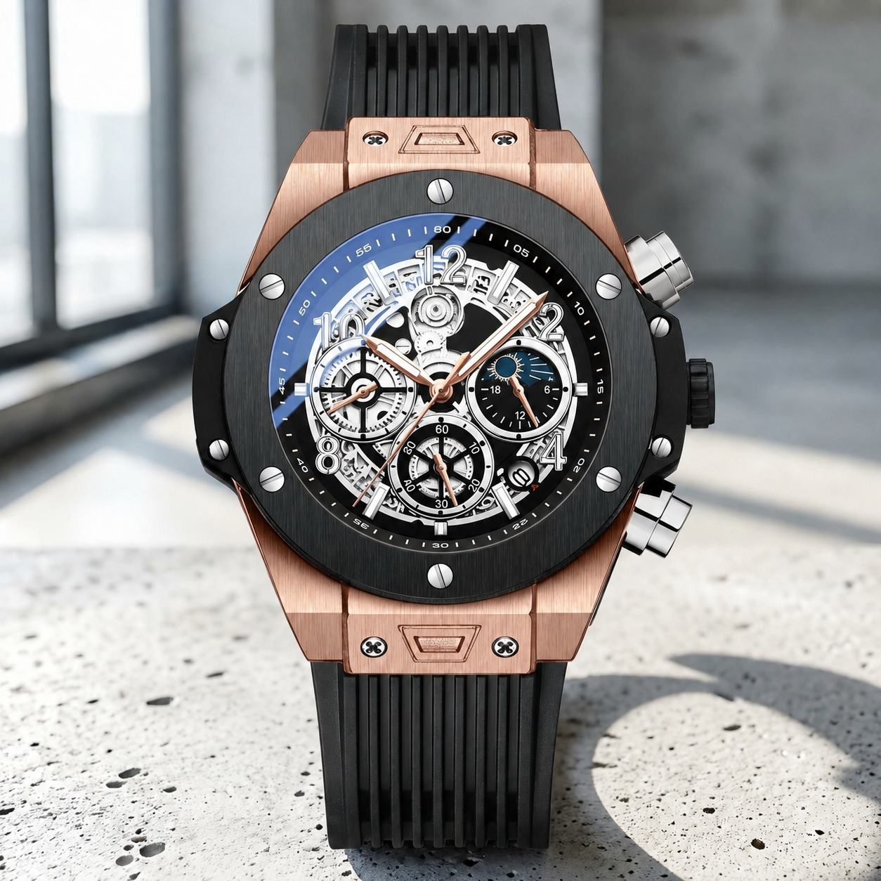 Chronograph Watch — Silicone Strap