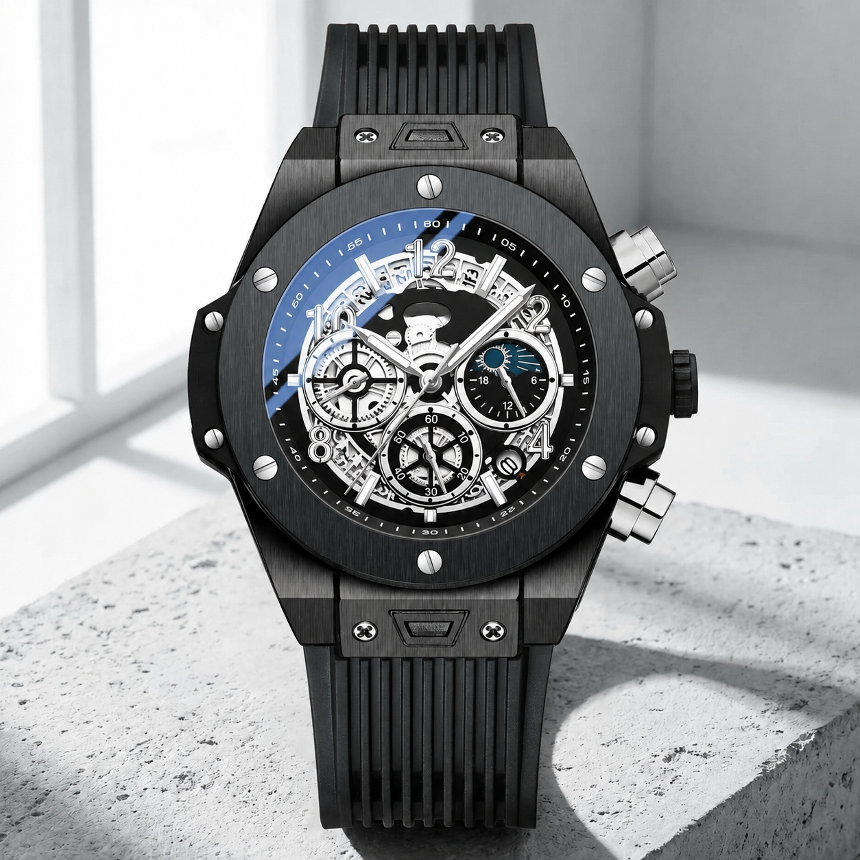 Chronograph Watch — Silicone Strap