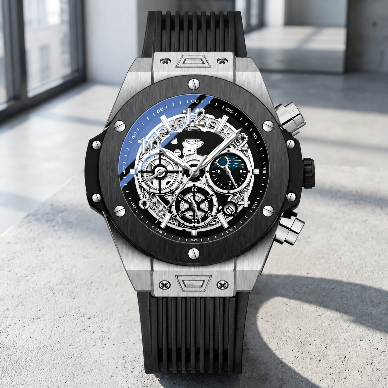 Chronograph Watch — Silicone Strap