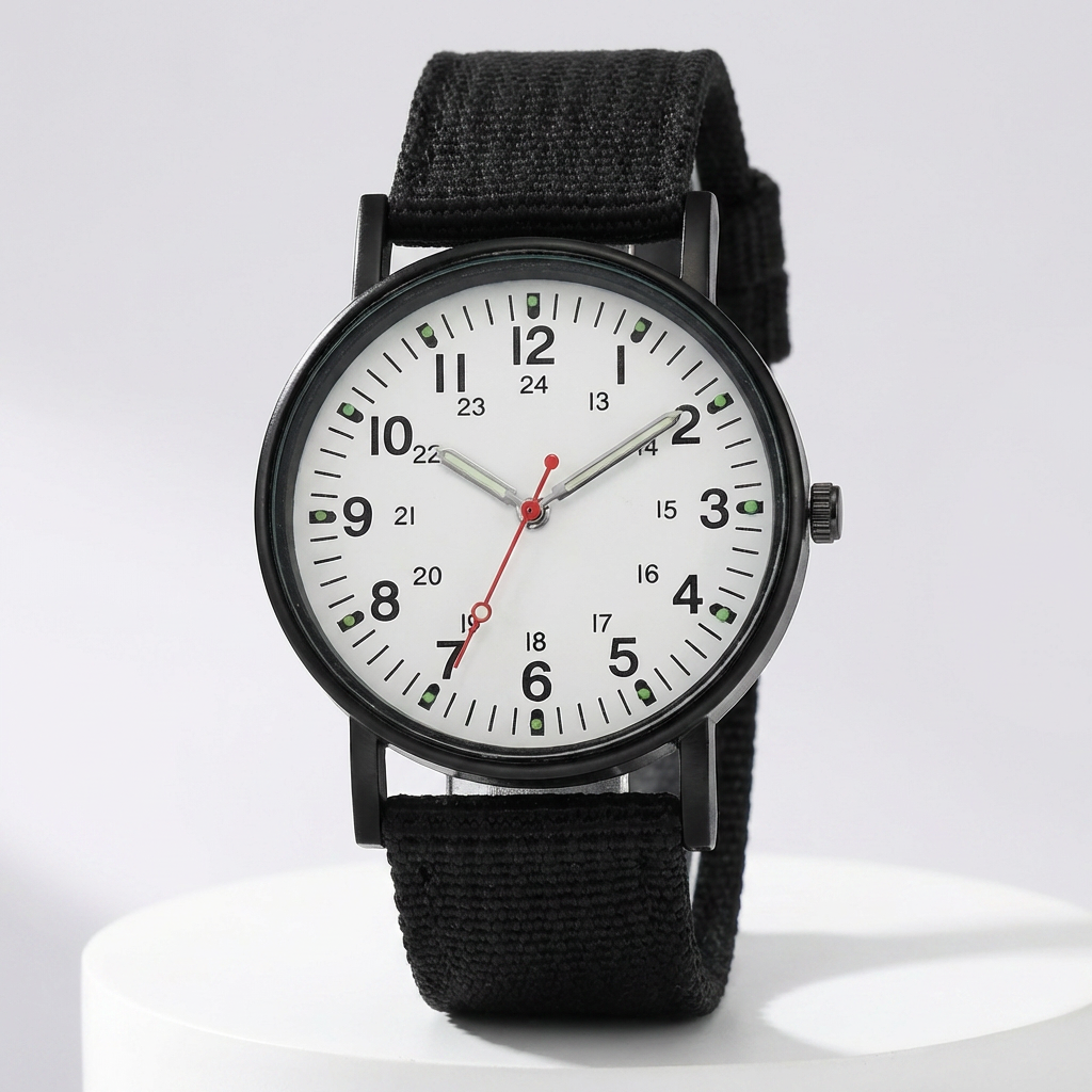 Černé svítící pánské hodinky Midnight – klasický design