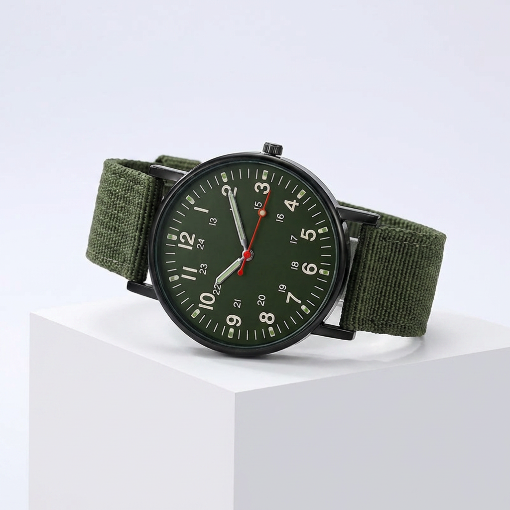 Černé svítící pánské hodinky Midnight – klasický design