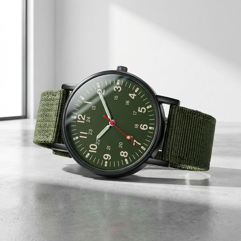 Černé svítící pánské hodinky Midnight – klasický design