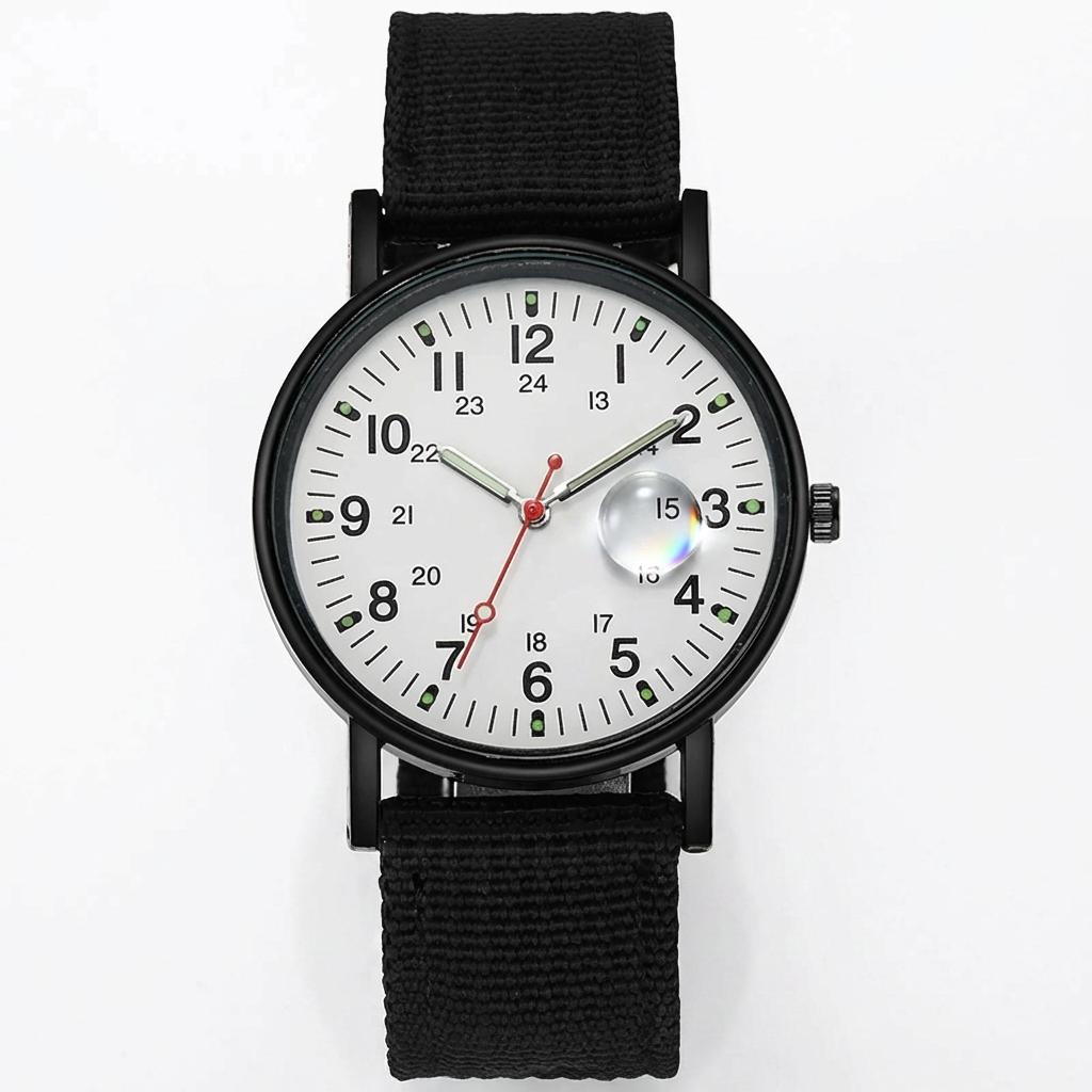 Černé svítící pánské hodinky Midnight – klasický design