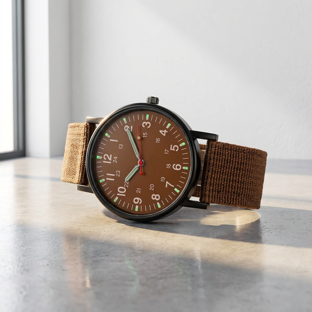 Černé svítící pánské hodinky Midnight – klasický design