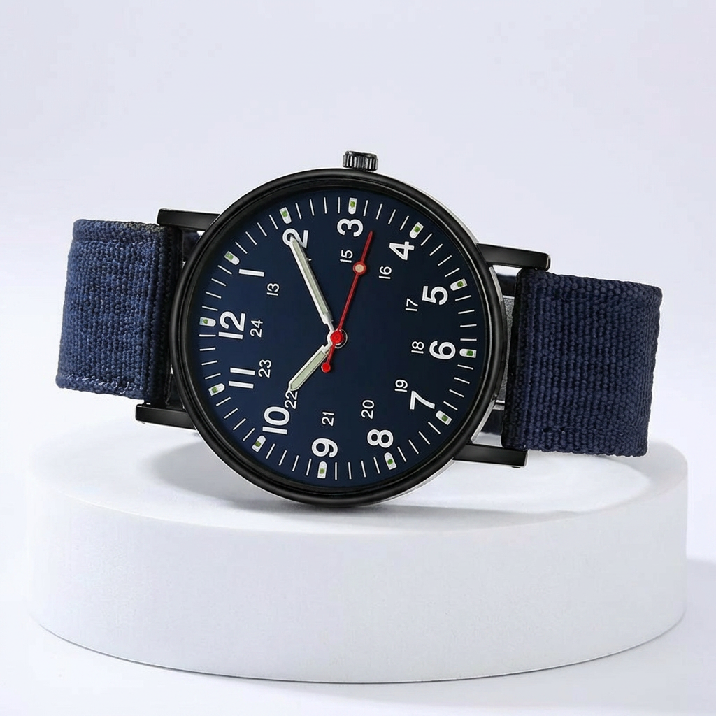 Černé svítící pánské hodinky Midnight – klasický design