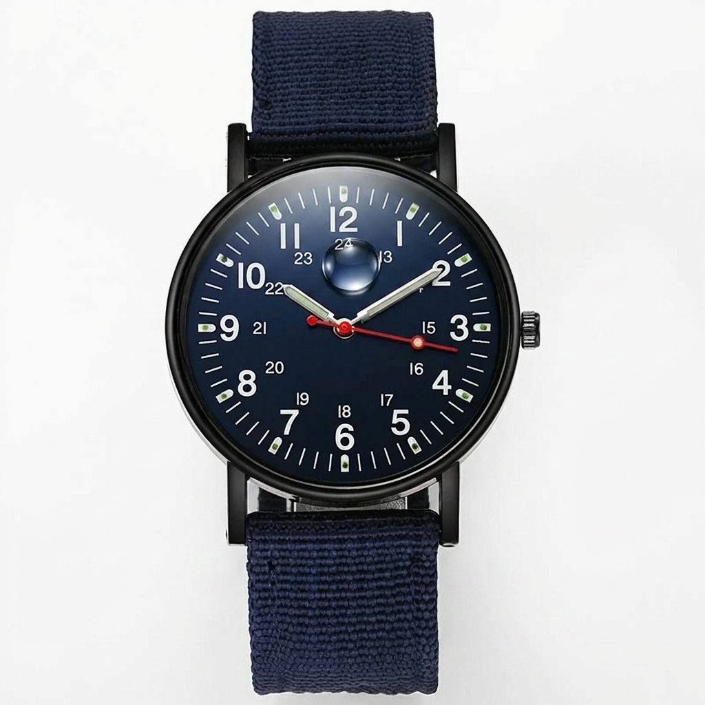 Černé svítící pánské hodinky Midnight – klasický design