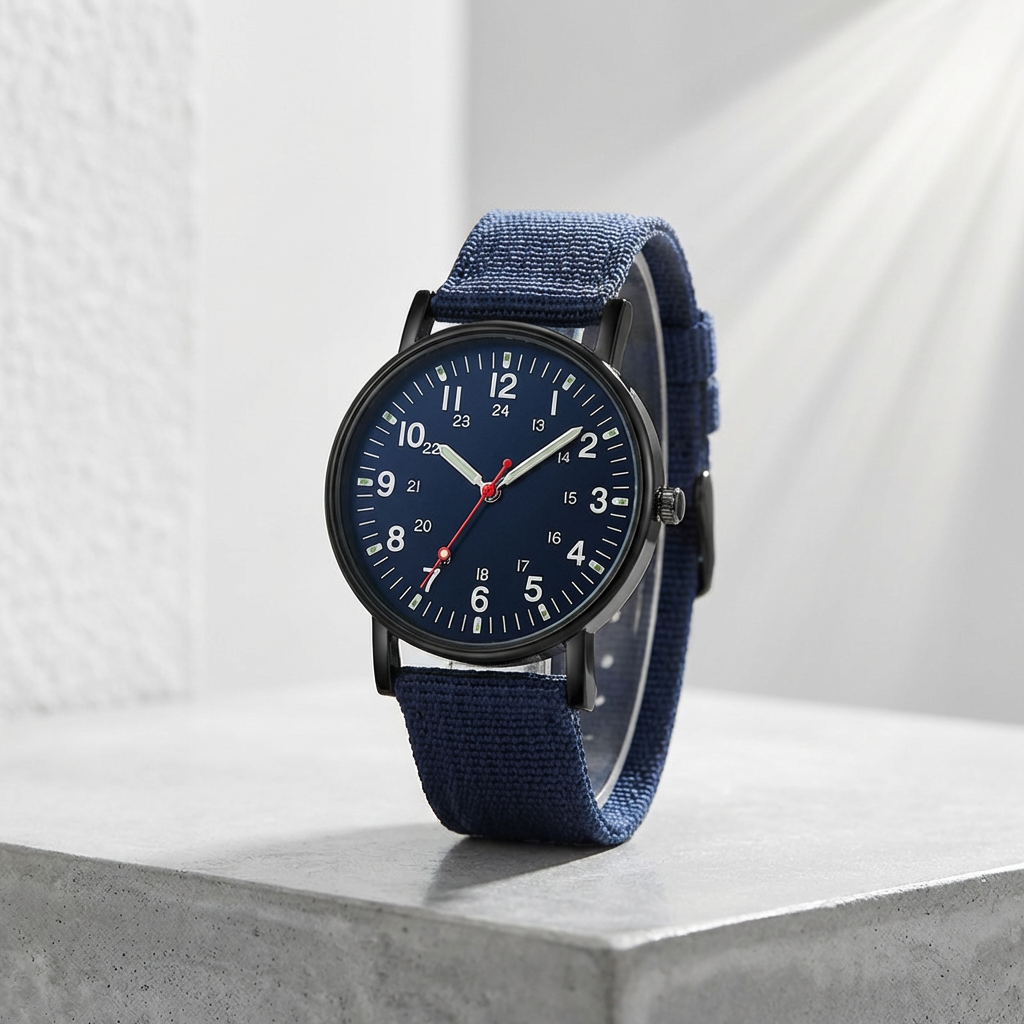 Černé svítící pánské hodinky Midnight – klasický design