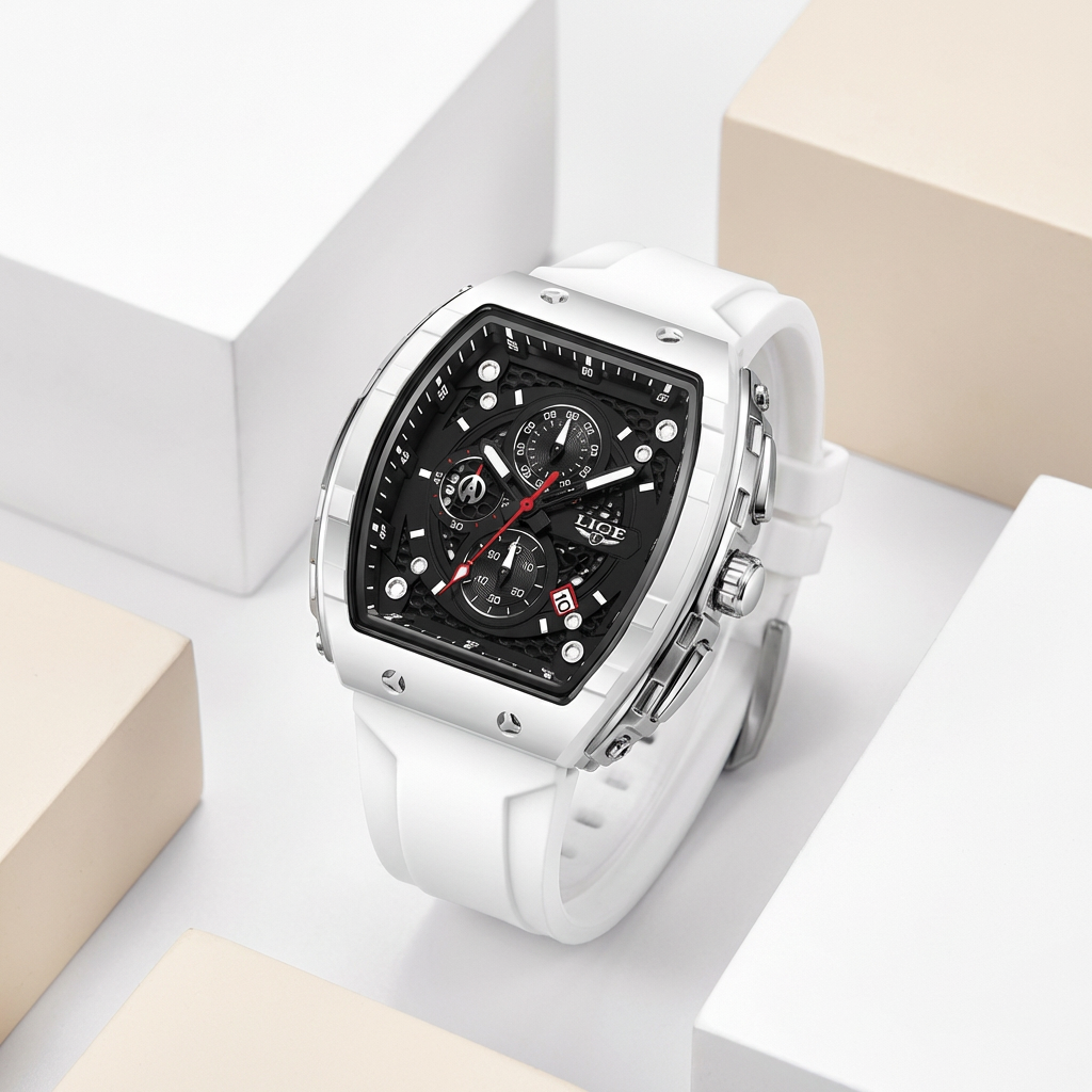 Luxury Chronograph Watch – Square Design