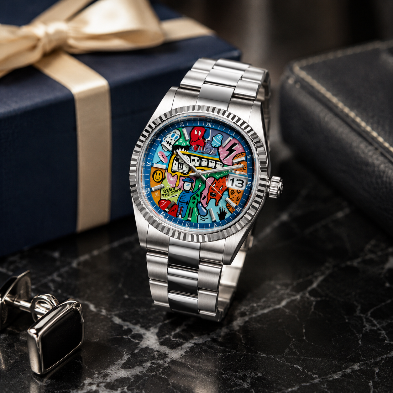 Modern Art Dial Painted Watch