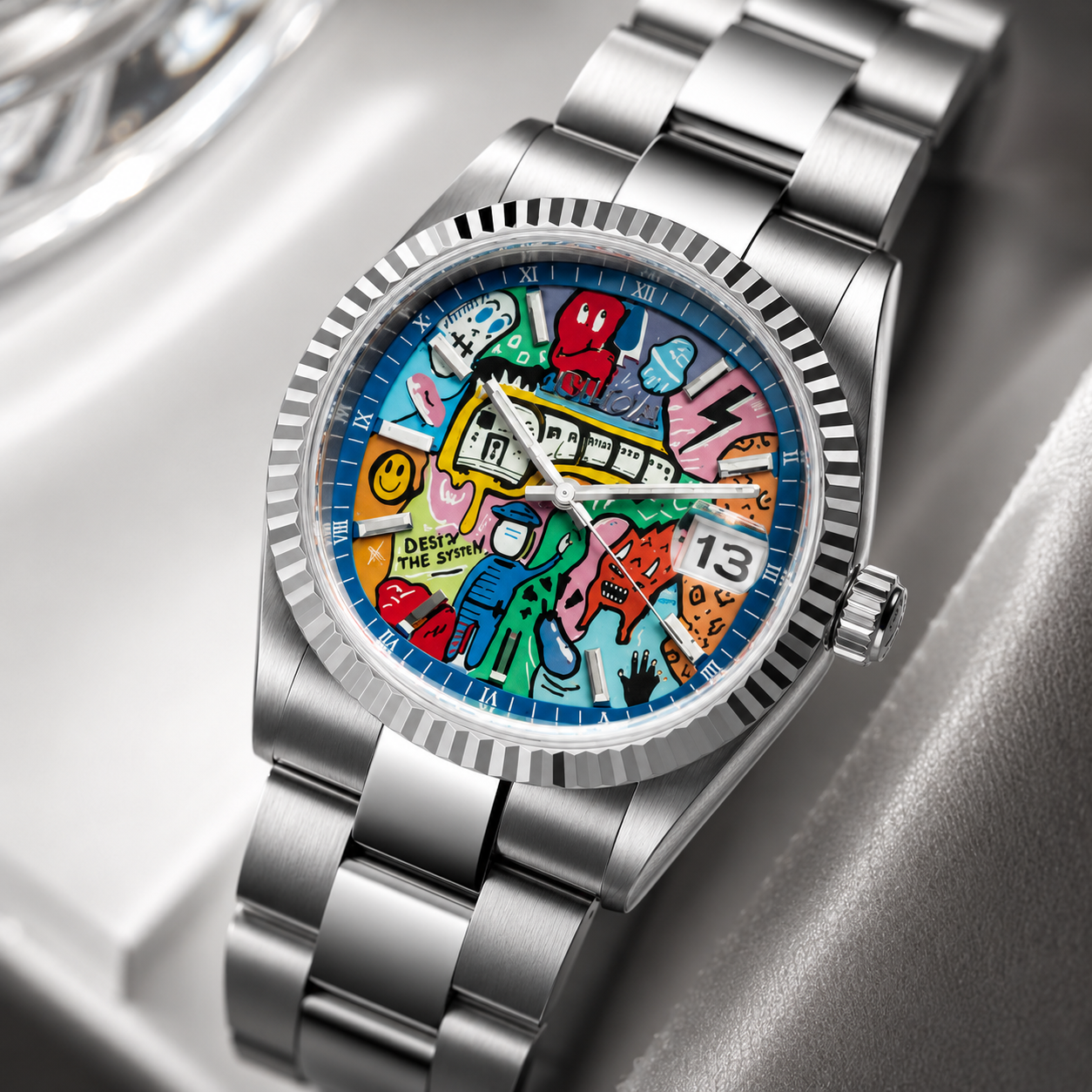 Modern Art Dial Painted Watch