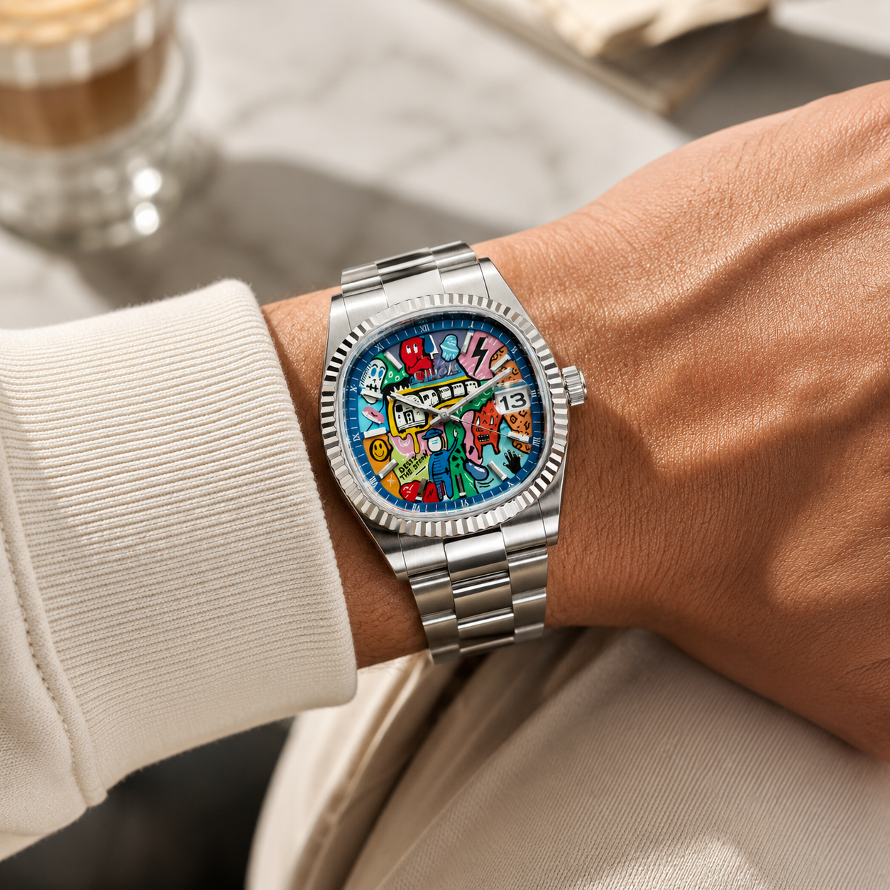 Modern Art Dial Painted Watch