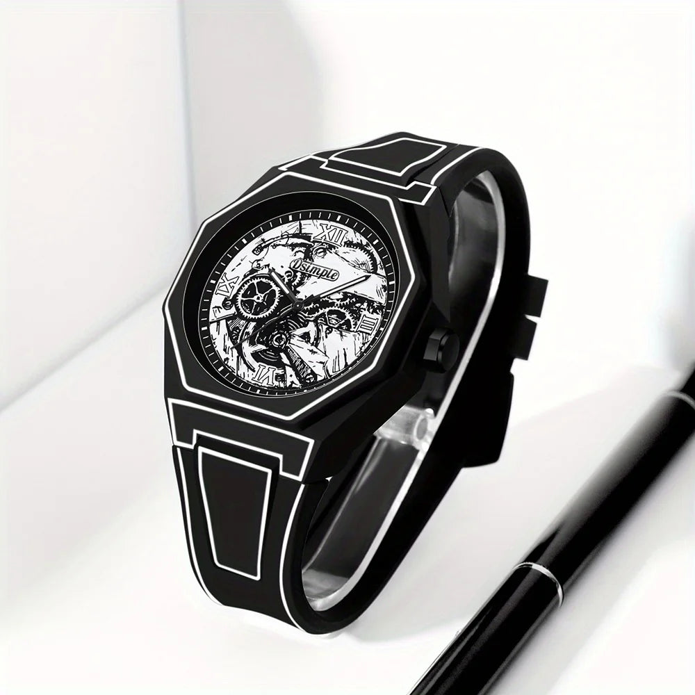 Monolith Noir Quartz Watch — Silicone Strap