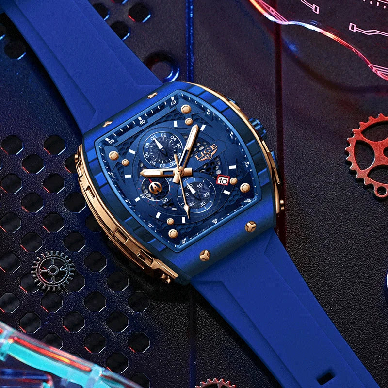 Popwatch Examples Square Chronograph Watch – Integrated Steel Design – PopWatch