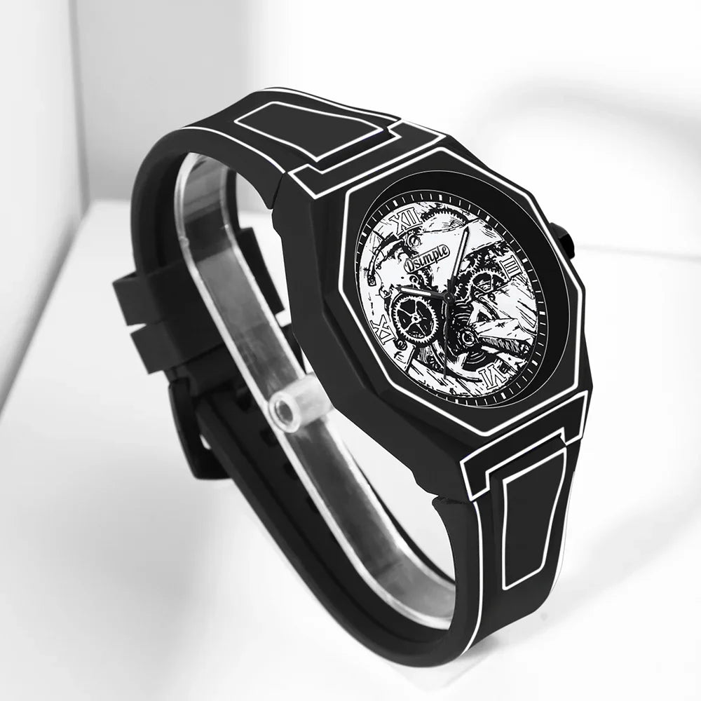Monolith Noir Quartz Watch — Silicone Strap