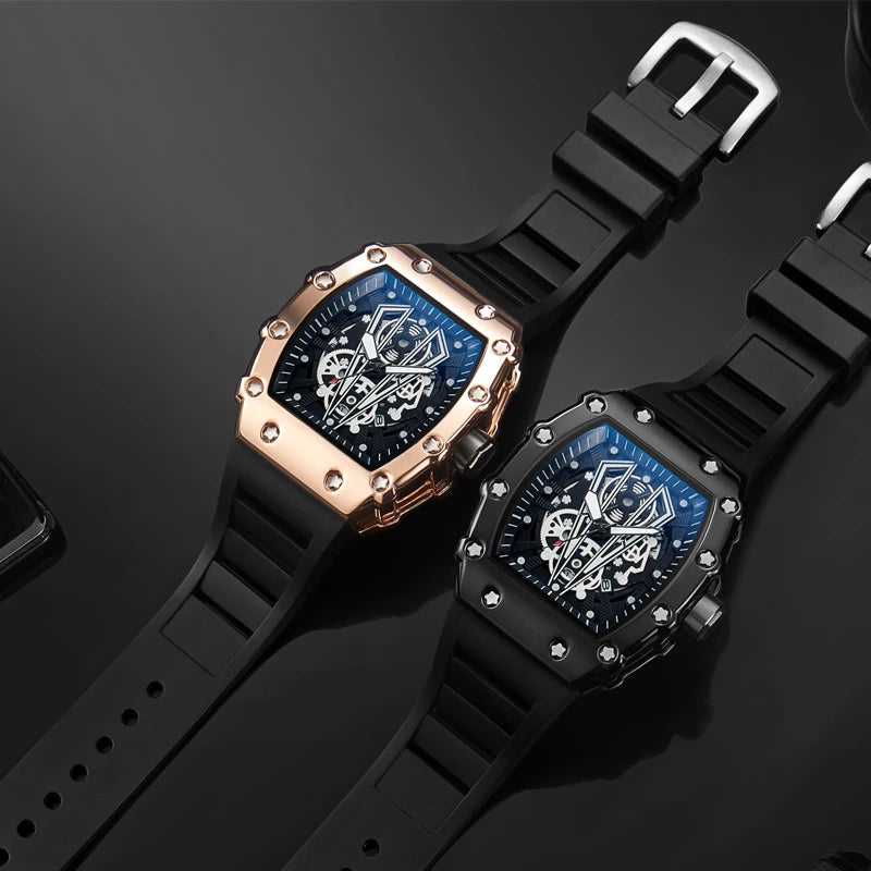 Stealth Square Sport Watch – Luminous Black Dial