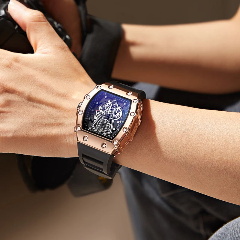 Stealth Square Sport Watch – Luminous Black Dial