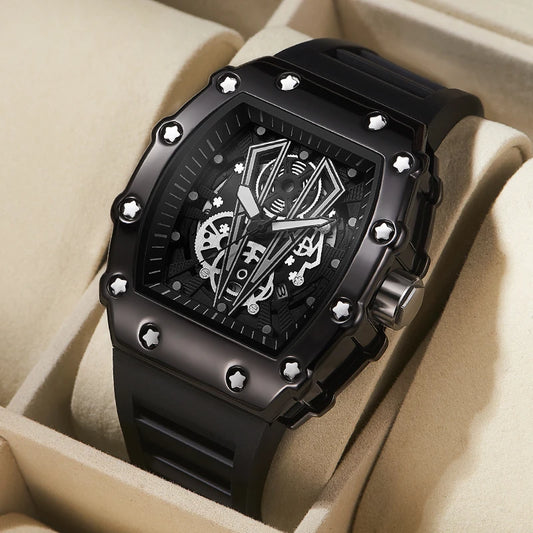 Stealth Square Sport Watch – Luminous Black Dial