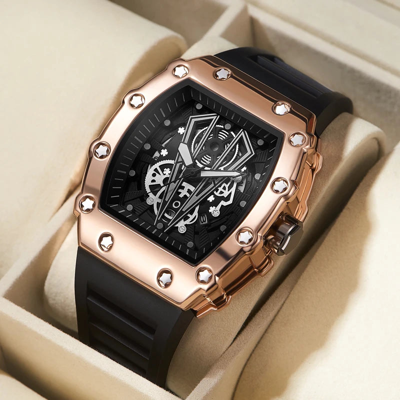 Stealth Square Sport Watch – Luminous Black Dial