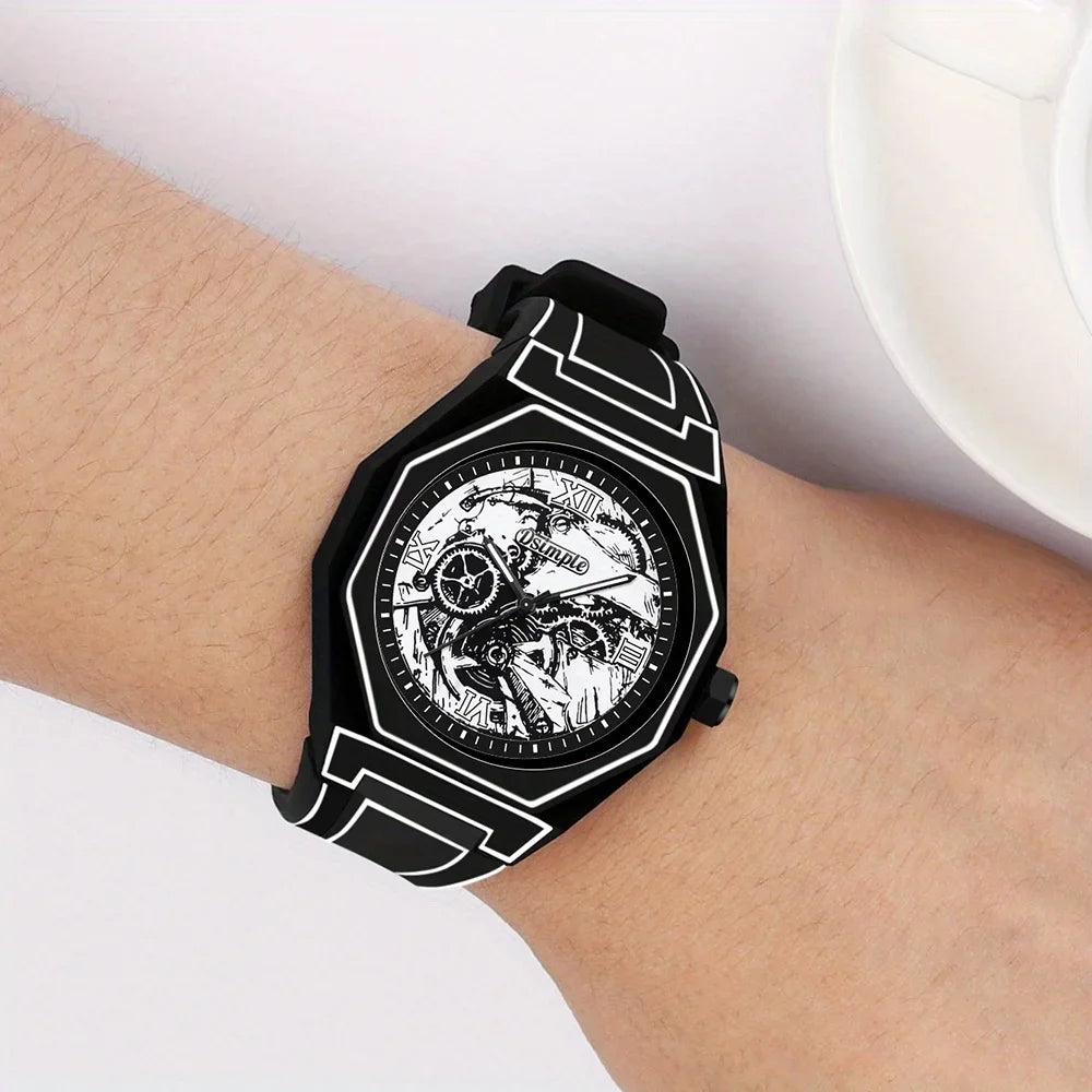 Monolith Noir Quartz Watch — Silicone Strap