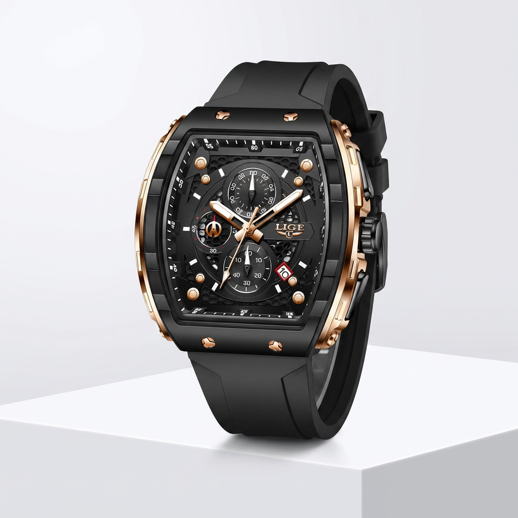 Luxury Chronograph Watch – Square Design