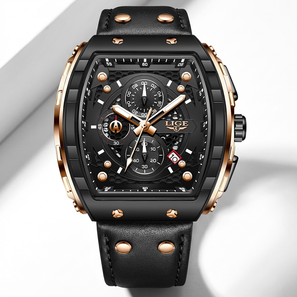 Luxury Chronograph Watch – Square Design