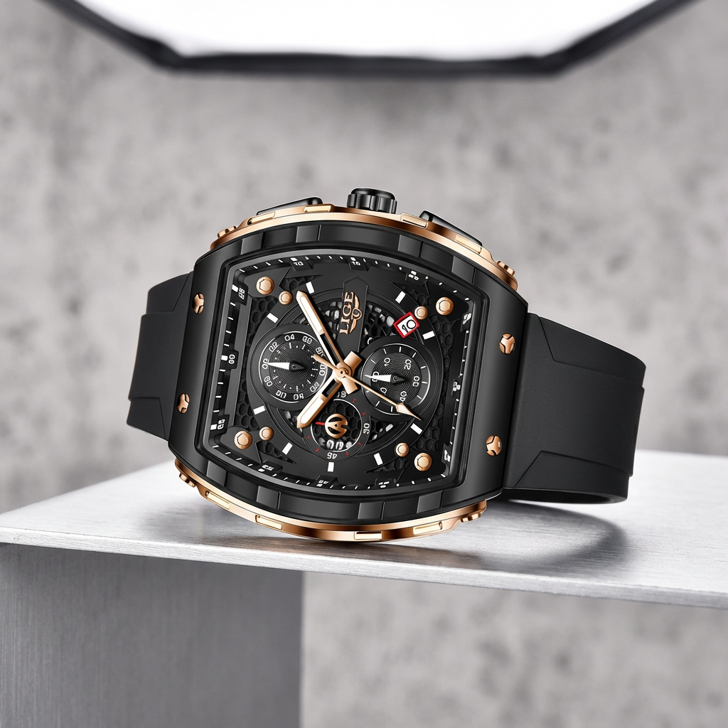 Luxury Chronograph Watch – Square Design