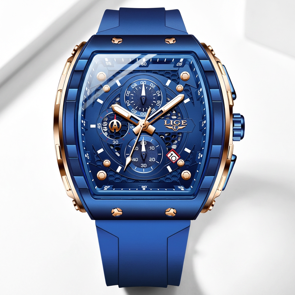 Luxury Chronograph Watch – Square Design