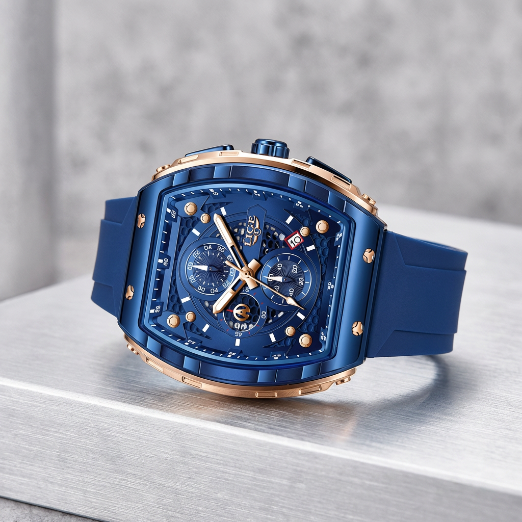 Luxury Chronograph Watch – Square Design