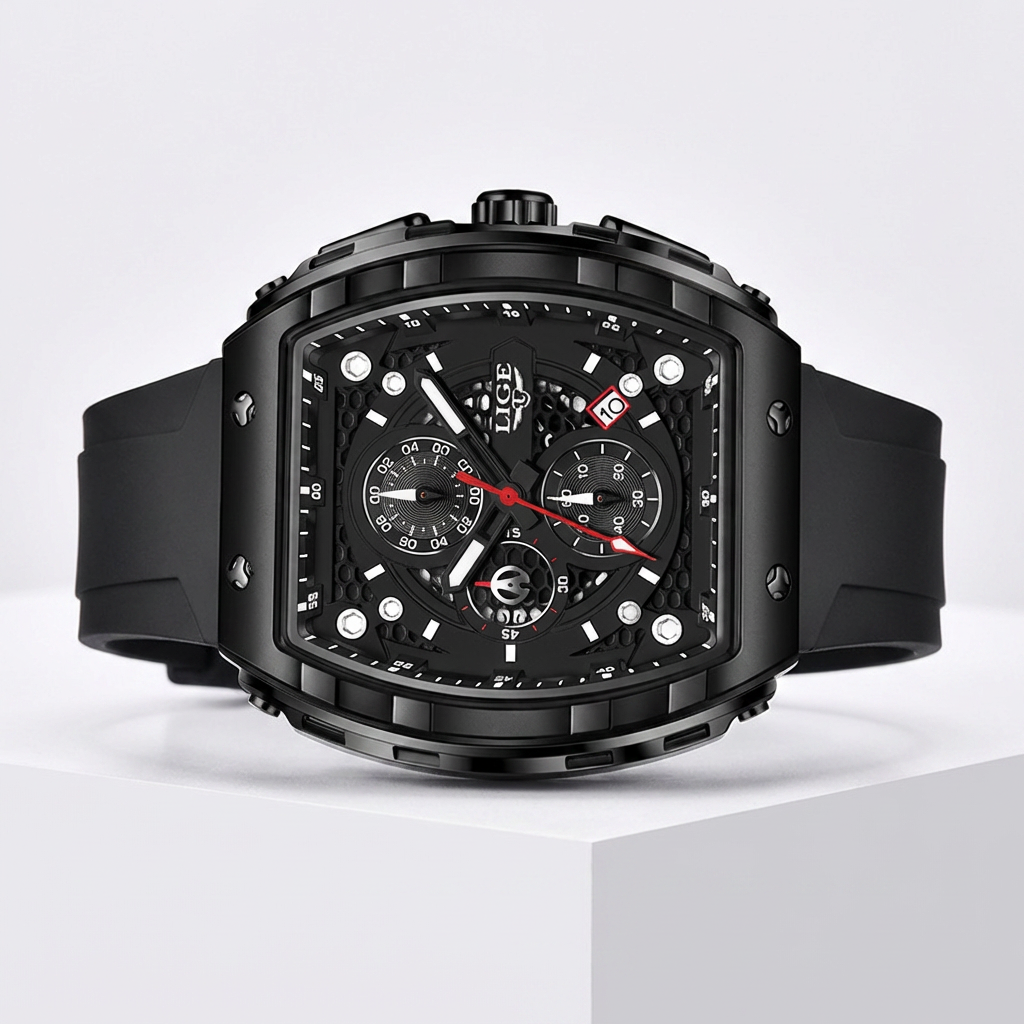 Luxury Chronograph Watch – Square Design