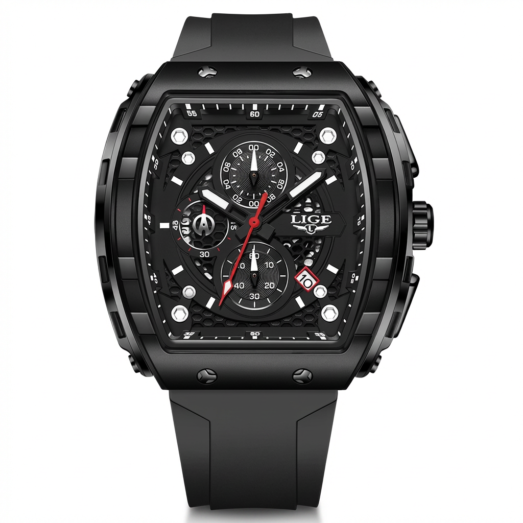 Luxury Chronograph Watch – Square Design