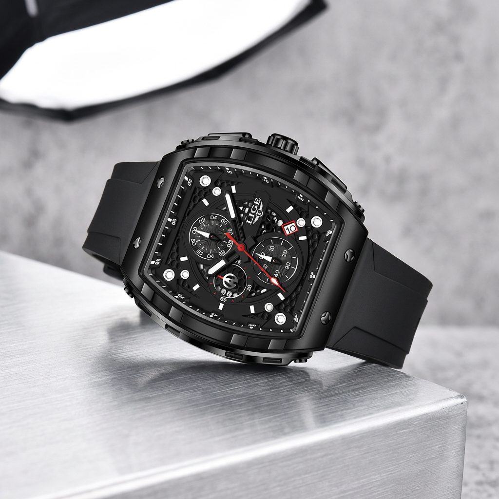 Luxury Chronograph Watch – Square Design