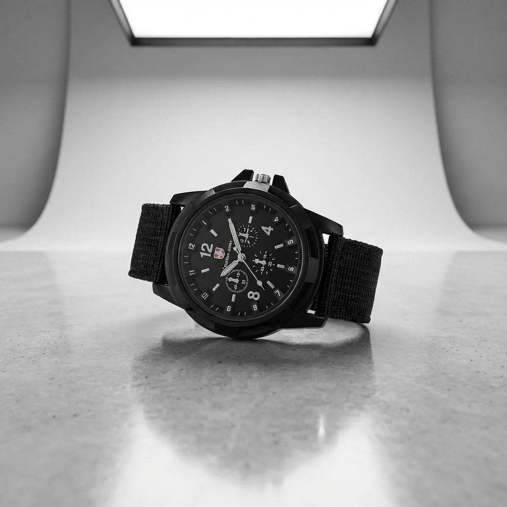 Black Field Watch – Tactical Nylon Edition
