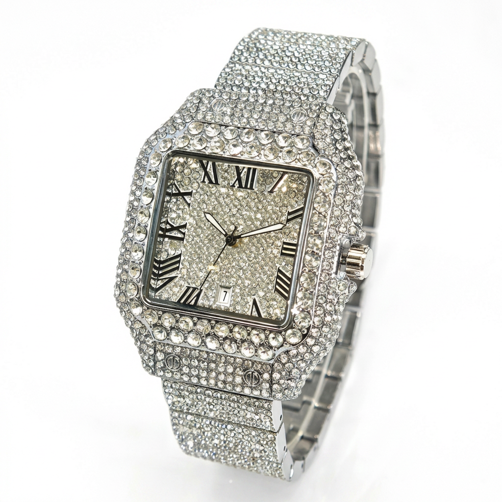 Women's Diamond Square Watch – Luxury Gold Fashion
