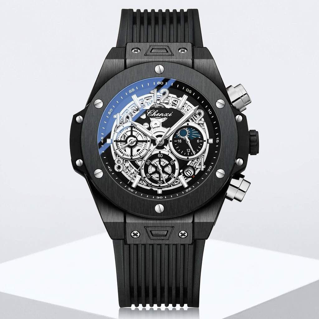 Chronograph Watch — Silicone Strap