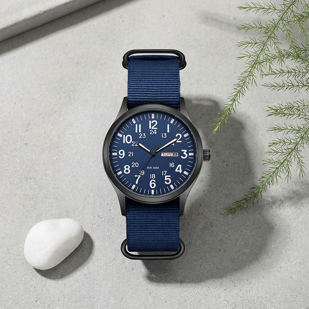 Field Watch — 24‑Hour Dial and Luminous Hands