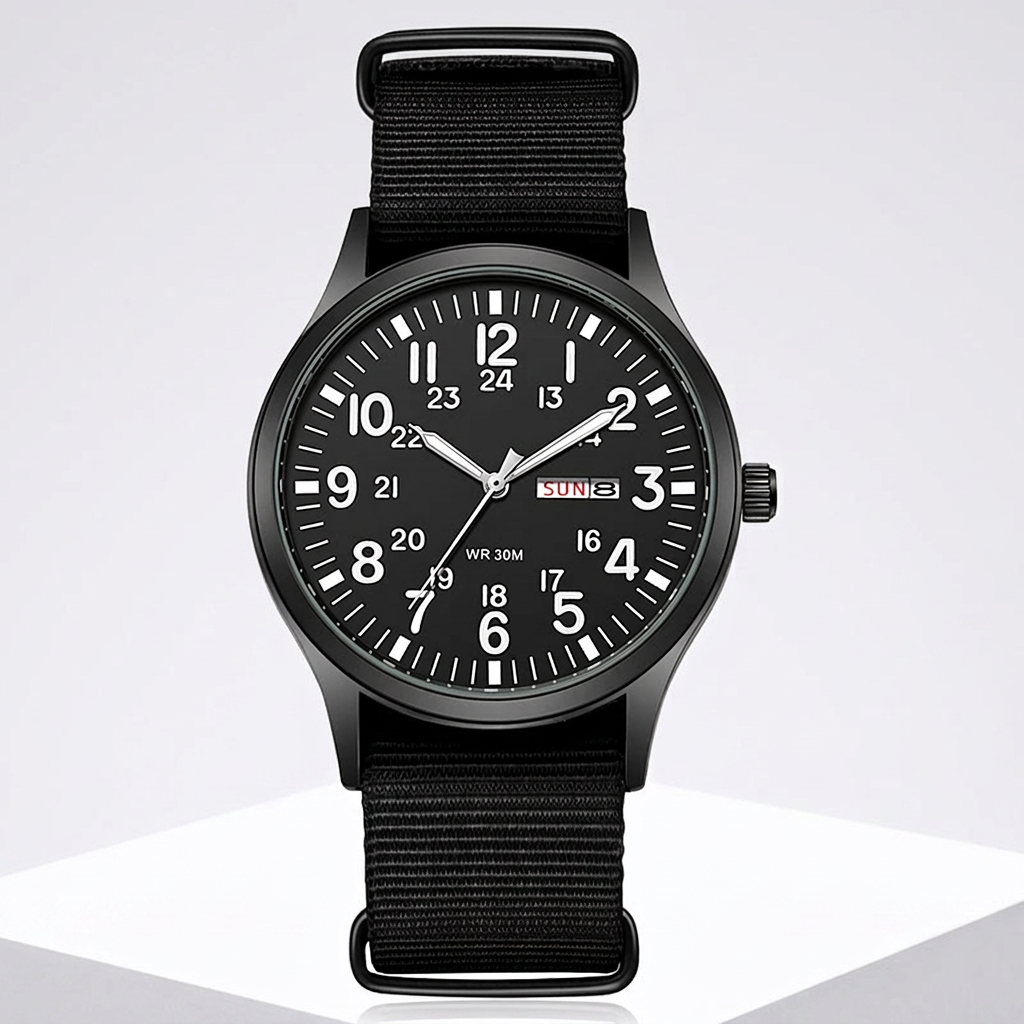 Field Watch — 24‑Hour Dial and Luminous Hands