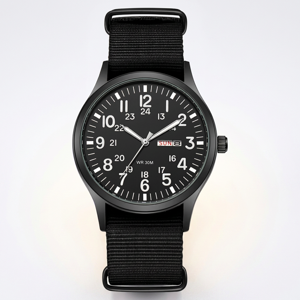 Field Watch — 24‑Hour Dial and Luminous Hands