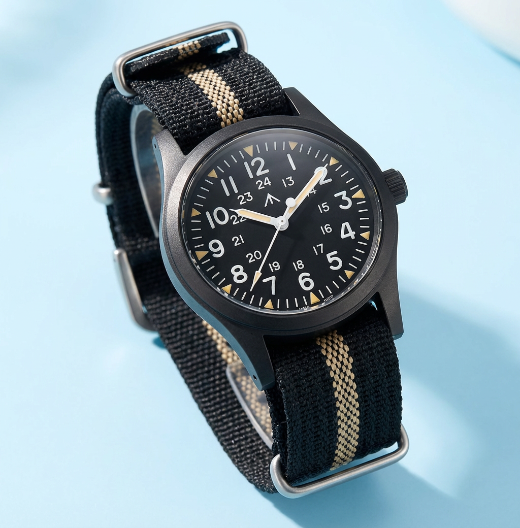 Vintage vojenské field hodinky – 38mm VH31
