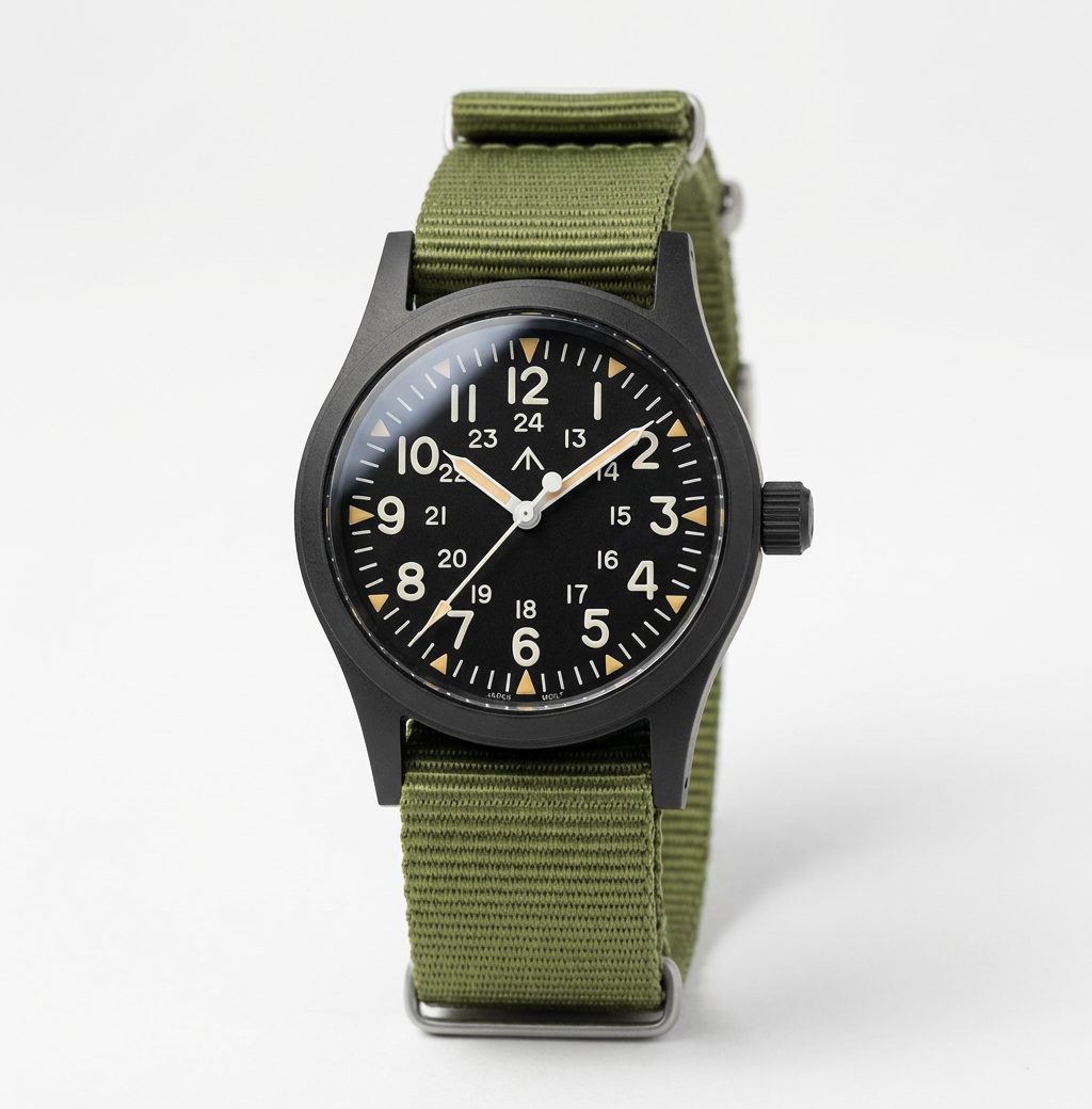 Vintage vojenské field hodinky – 38mm VH31