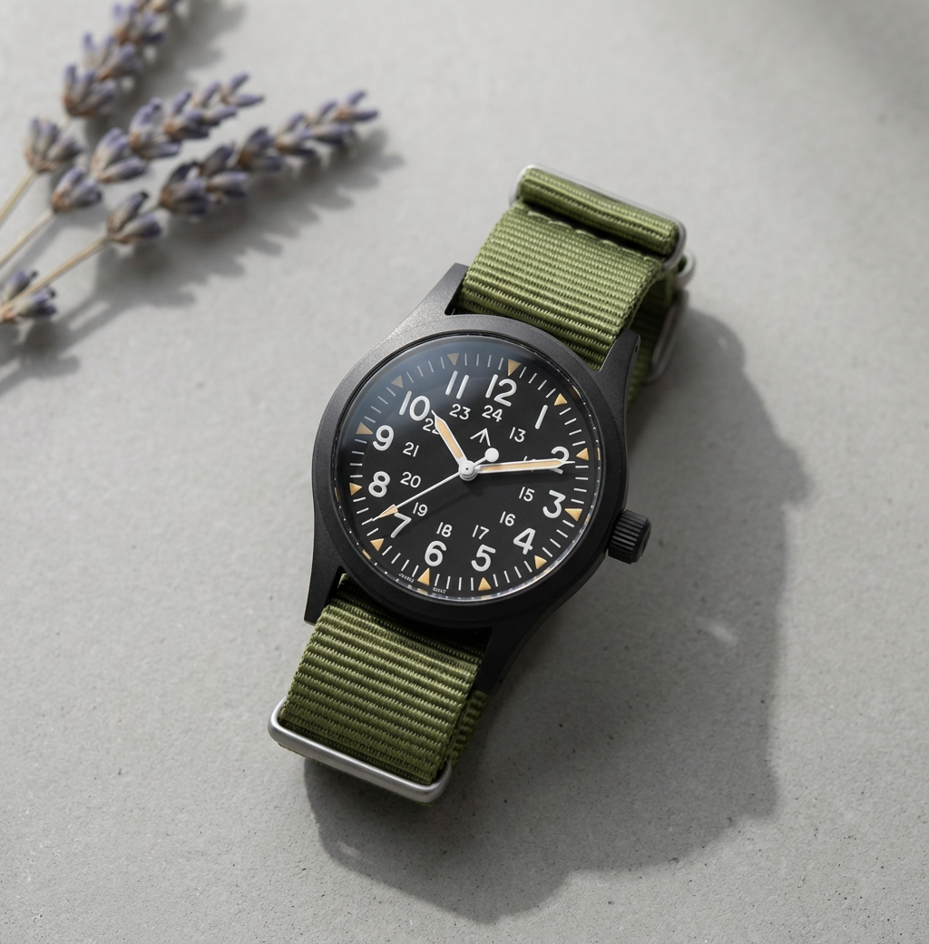 Vintage vojenské field hodinky – 38mm VH31