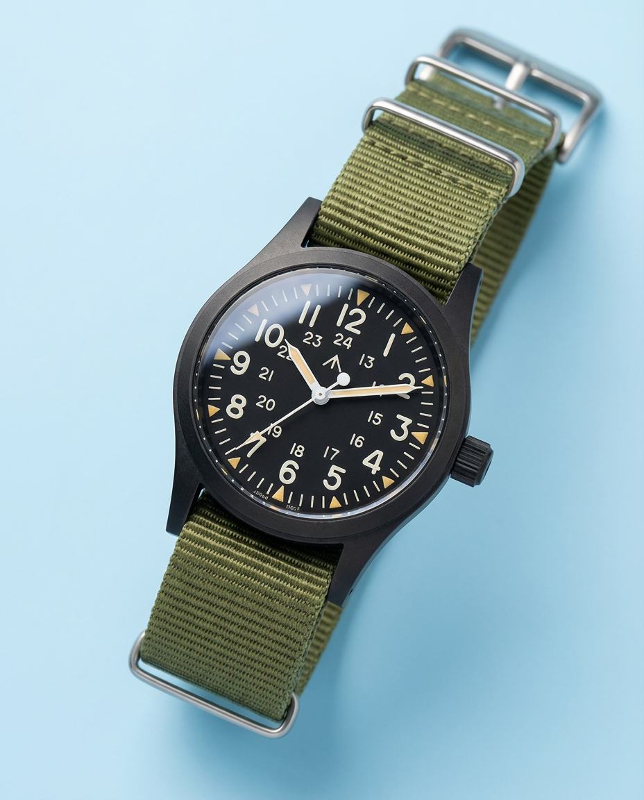 Vintage vojenské field hodinky – 38mm VH31